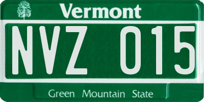 VT license plate NVZ015