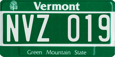 VT license plate NVZ019