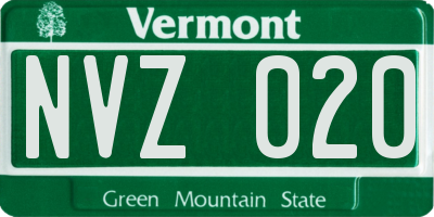 VT license plate NVZ020