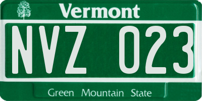 VT license plate NVZ023