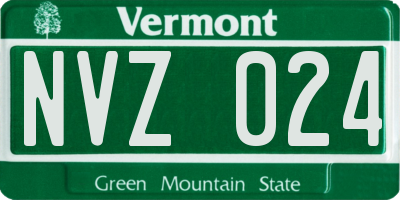 VT license plate NVZ024