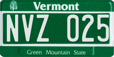 VT license plate NVZ025