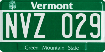 VT license plate NVZ029