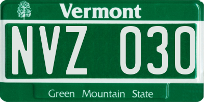 VT license plate NVZ030