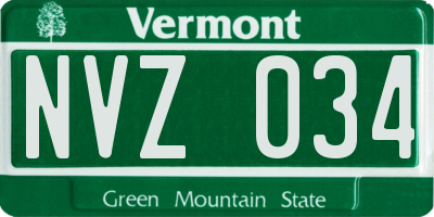 VT license plate NVZ034
