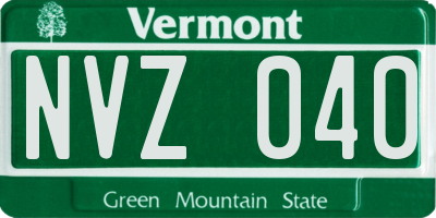 VT license plate NVZ040