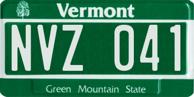 VT license plate NVZ041