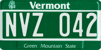 VT license plate NVZ042