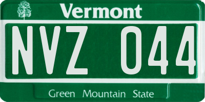 VT license plate NVZ044