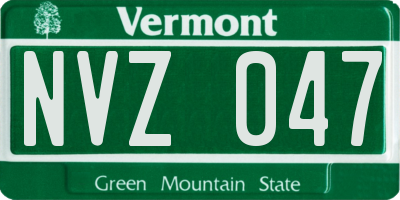 VT license plate NVZ047