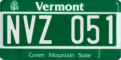VT license plate NVZ051