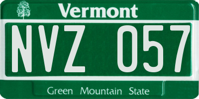 VT license plate NVZ057