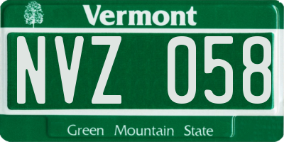VT license plate NVZ058