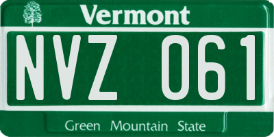 VT license plate NVZ061