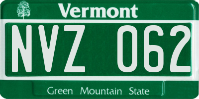 VT license plate NVZ062