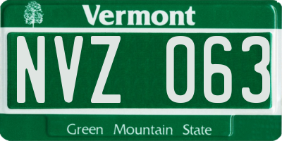 VT license plate NVZ063