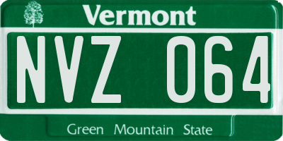 VT license plate NVZ064