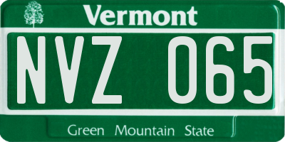 VT license plate NVZ065