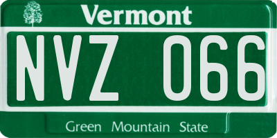 VT license plate NVZ066
