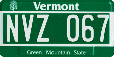 VT license plate NVZ067