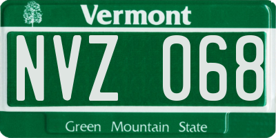 VT license plate NVZ068