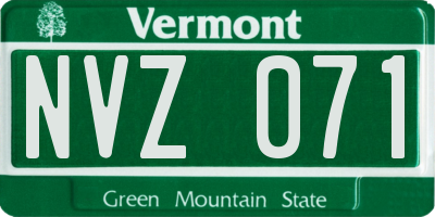 VT license plate NVZ071