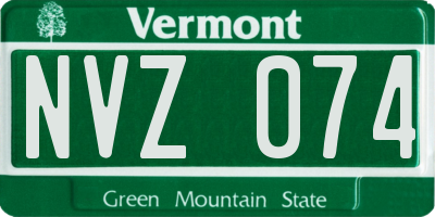 VT license plate NVZ074