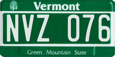 VT license plate NVZ076