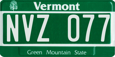 VT license plate NVZ077
