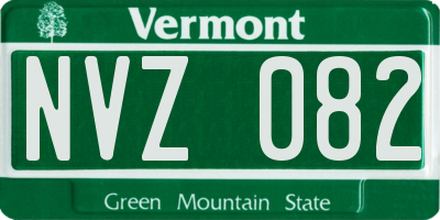 VT license plate NVZ082