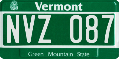 VT license plate NVZ087