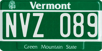 VT license plate NVZ089