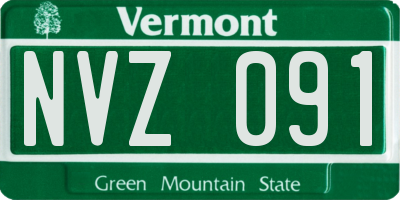 VT license plate NVZ091