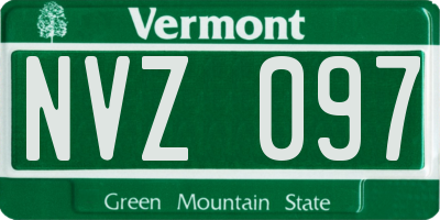 VT license plate NVZ097