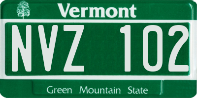VT license plate NVZ102