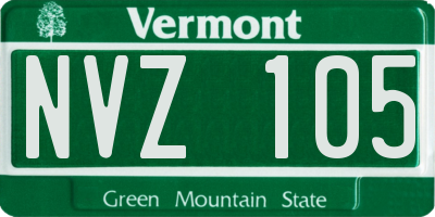 VT license plate NVZ105