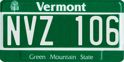 VT license plate NVZ106