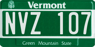 VT license plate NVZ107