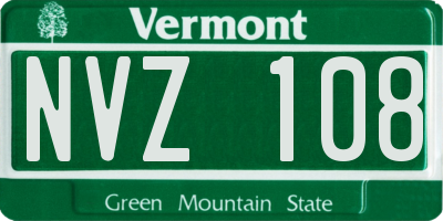 VT license plate NVZ108