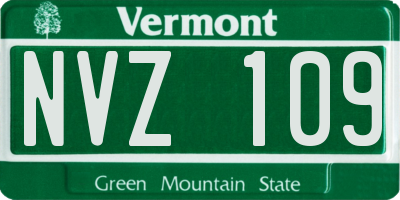 VT license plate NVZ109