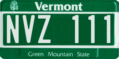 VT license plate NVZ111
