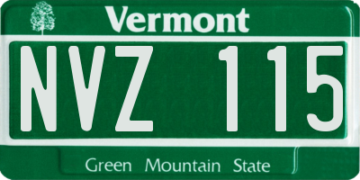 VT license plate NVZ115