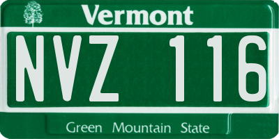 VT license plate NVZ116