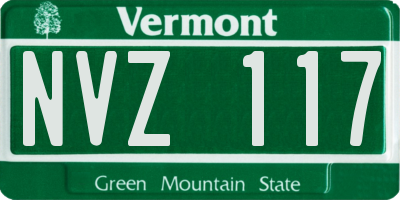 VT license plate NVZ117