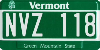 VT license plate NVZ118