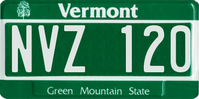 VT license plate NVZ120