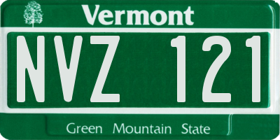 VT license plate NVZ121