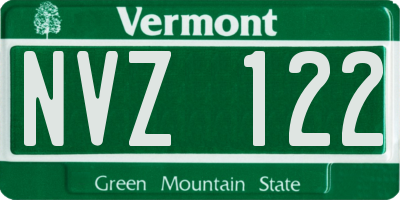 VT license plate NVZ122