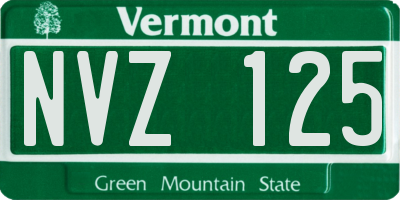 VT license plate NVZ125