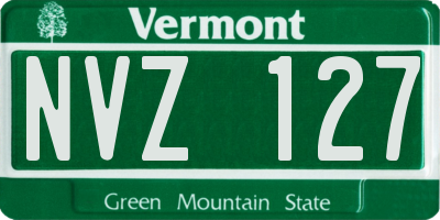 VT license plate NVZ127